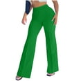 thumbnail image 5 of Itsame Comfortable Loose Pants for Womens Solid Color Tight High Waisted Wide Leg Sweatpants Green Size S, 5 of 7