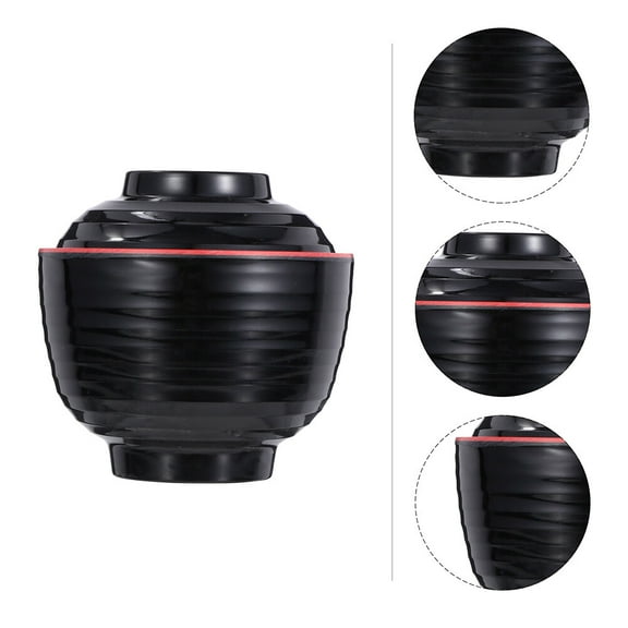 Melantax 3-pack Japanese style small bowl with lid, miso bowl, small soup bowl, hot pot bowl