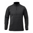 thumbnail image 1 of Camisas deportivas activas de secado rápido para hombres con cremallera de un cuarto de manga larga para correr Tops sudadera al aire libre (negro), 1 of 5