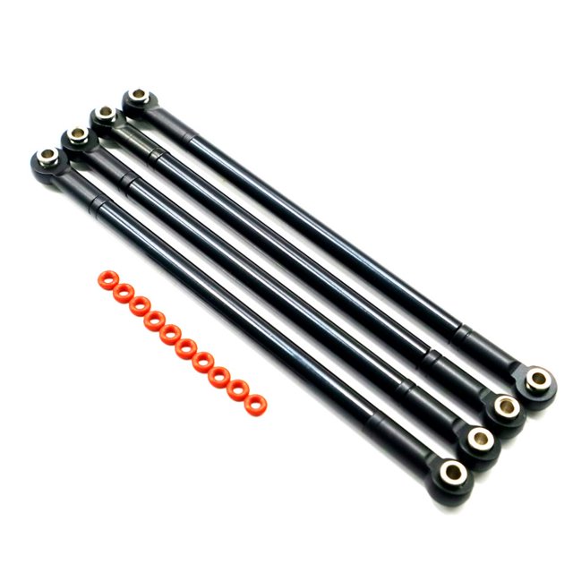 Juego de varillas de enlace de dirección Vogacara RCGOFFLOW 4 Uds Aleación de aluminio 1/10 Rc Negro