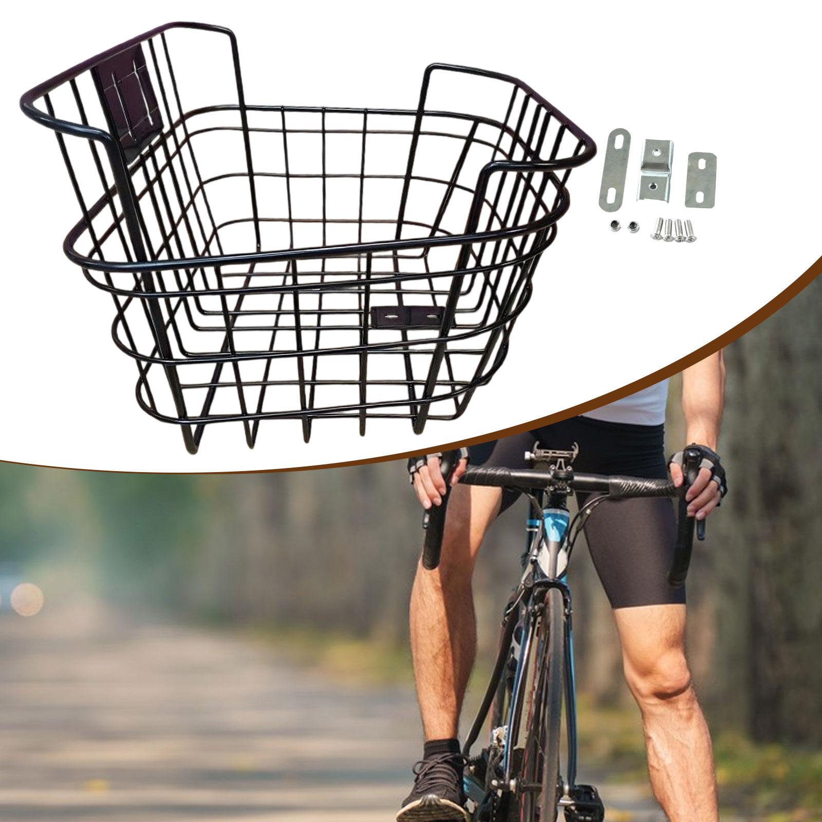 DimyFew Bike Basket Aluminum Alloy Metal Wire Bicycle Cargo Rack Electric Bike Front And
