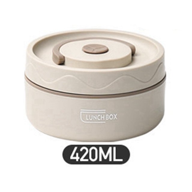 2X Récipient à Lunch Chaud, Récipient Thermique en Acier Inoxydable Boîte à Bento Portable Récipient Alimentaire Beige A