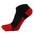 thumbnail image 2 of WMNTST Men's Five-toe Socks Low-Cut Color Block Socks Soft Breathable Classic Minimalist Home Wear Hosiery, 2 of 5