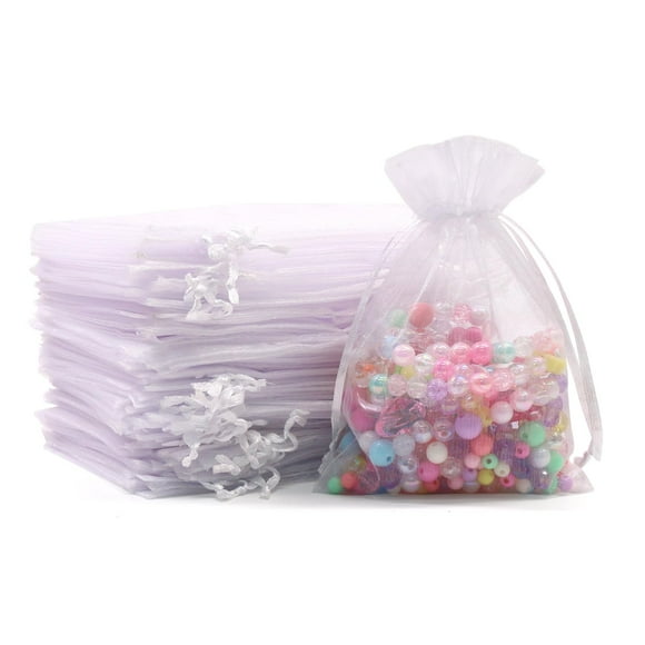 Bolsas de organza SumDirect, 100 unidades, bolsas transparentes para joyas de 10 x 15 cm