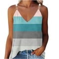 thumbnail image 2 of Babysbule Womens Summer Tank Tops Women's Sleeveless Stripe V Neck Pullover Suspenders Vest, 2 of 5