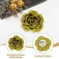 thumbnail image 3 of Uxcell Silk Satin Flower Brooch Pin Large Peony Floral Lapel Pin for Women Yellowish-Green, 3 of 7