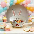 thumbnail image 5 of hulanddfd Easter Bunny Candy Bowl, 9x6in Cute Rabbits Candy Dishes Easter Metal Dinnerware Decor for Party Home Decor(White), 5 of 6