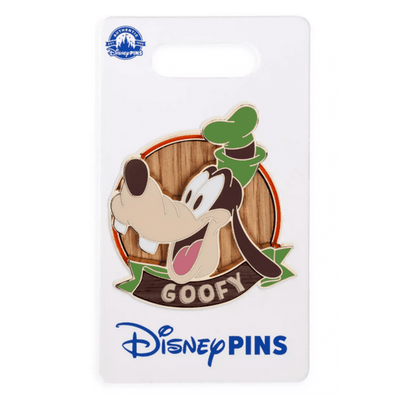 Disney Parks Goofy Wood Inlay Pin New With Card