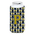 thumbnail image 1 of Letra P Fútbol Azul Y Dorado Tall Boy Bebida Aislador Hugger Cj1074-Ptbc, 1 of 1
