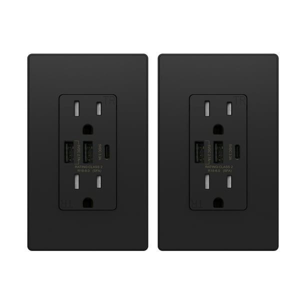 ELEGRP 30Watt 6.0Amp 3Port Type C and Dual Type A USB Duplex USB Wall