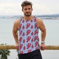 thumbnail image 6 of Lsque Cartoon Lobsters 2 Pattern Mens Tank Tops Muscle Athletic Quick Dry Sleeveless Workout Fitness T Shirts Beach Tank Top, Loose-fit Sleeveless Shirt for Men-Medium, 6 of 7