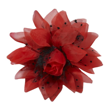50'S Retro Rock Pin Up Pinup Red Flower Hair Clip Hairpiece Costume Accessory