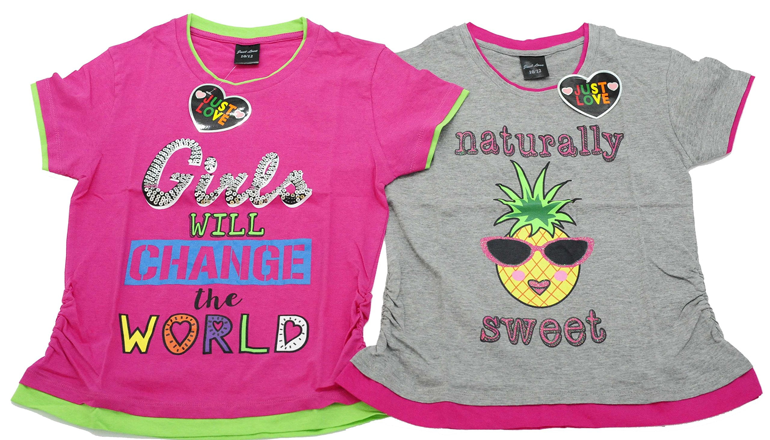 Ruched Side Graphic T-Shirts for Girls 