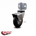 thumbnail image 2 of 3 Inch Bright Chrome Neoprene Rubber Caster with Brake – Side Mount Bracket– SCC, 2 of 2
