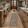 thumbnail image 2 of BERTHMEER 2'x10' Washable Runner Rug for Hallway Brown Vintage Carpet Non-Slip Soft Low Pile Traditional Oriental Distressed Throw Rug for Bedroom Entryway Bathroom Laundry, 2 of 5