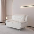 thumbnail image 3 of Uspridefurniture Carlock 61.3'' Faux Leather Pillow Top Arm Loveseat,White, 3 of 5