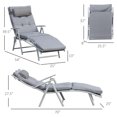 thumbnail image 3 of Outsunny Outdoor Chaise Lounge Chair with Folding Design Grey, 3 of 9