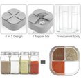 thumbnail image 4 of 2 Pieces Spice Jars, Square Spice Jars, Spice Storage Jars, Kitchen Spice Jars, Transparent Salt Spice Jar, 4 in 1 Design, Open Compartment, Herbs, Sa, 4 of 5