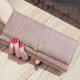 thumbnail image 3 of Qarigey Cartera de mujer portátil elegante reemplazo botón a presión gran capacidad Color sólido Rectangular tarjetero monedero Carteras Rosa claro Qarigey AP019431-02, 3 of 6
