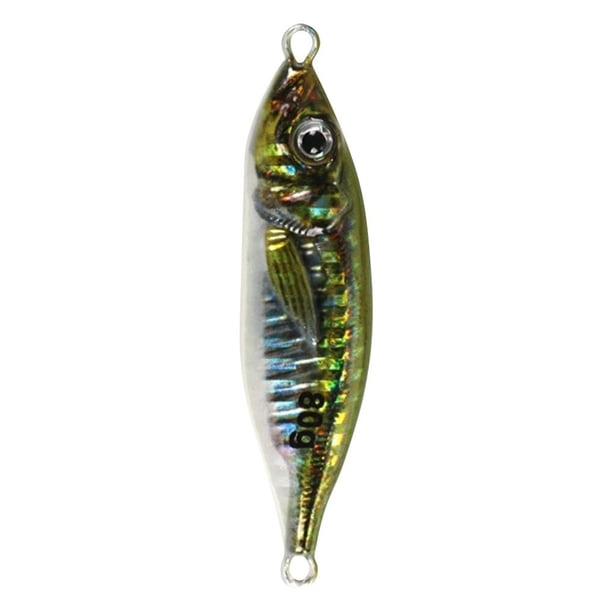 Pesca Señuelo de pesca de caballa luminosa UV con impresión 3D, cebo falso de 7,5 cm y 80g (verde dorado) Ehuebsd Para Estrenar