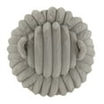 thumbnail image 6 of Weston Home Portola Plush Furry Channel Fabric Storage Ottoman, Light Gray, 6 of 9