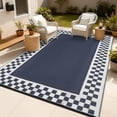 thumbnail image 1 of Reversible Outdoor Mat – Large Waterproof Plastic Straw – UV Resistant – Medallion Patio Rug – Deck, Porch, Garden, Camping & RV- 9x12ft, USA Spec, 1 of 7