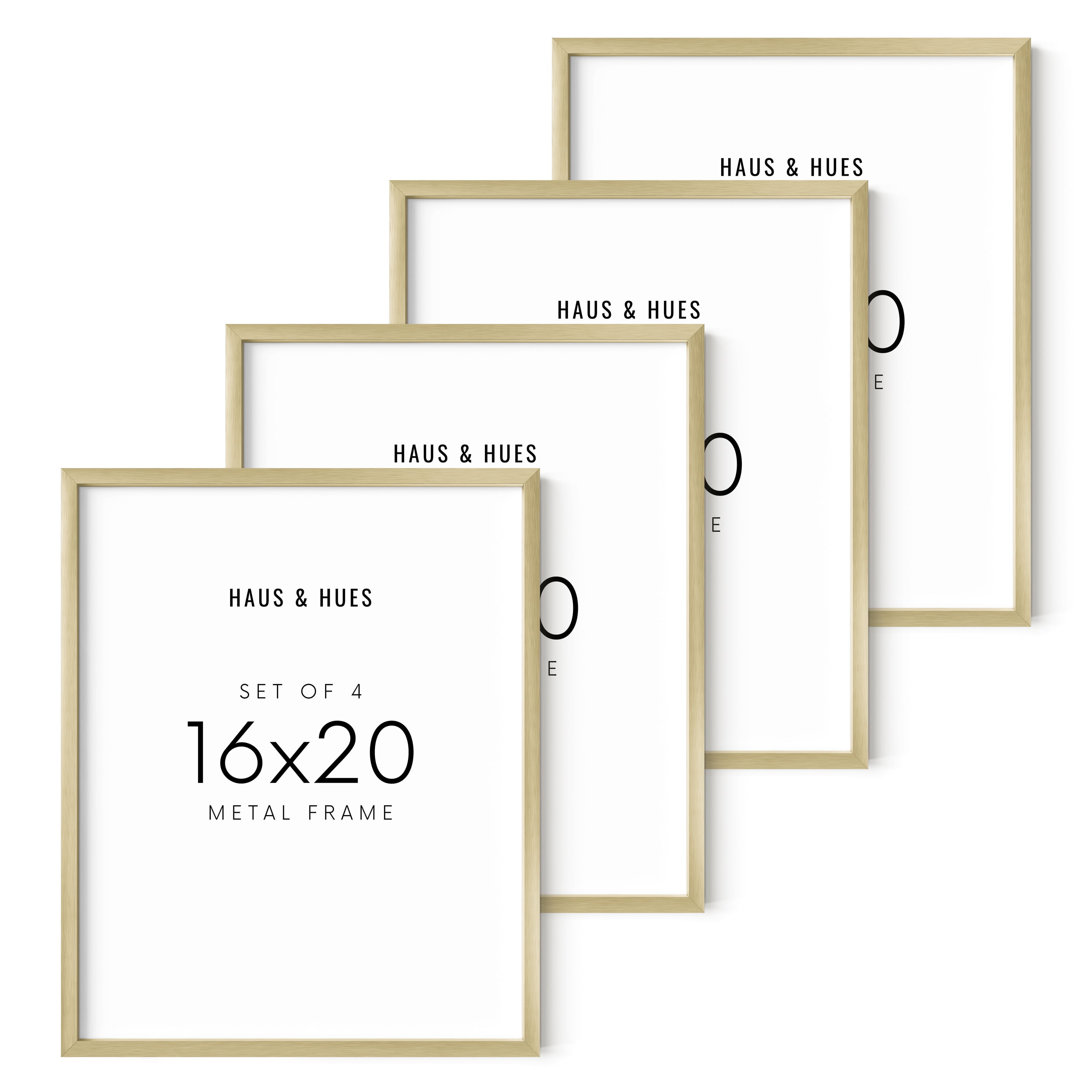Haus and Hues 16x20 Gold Picture Frames Set of 4 Metal Picture Frames