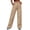 Khaki, variant on Eddoyee Womens High Waist Cargo Wide Leg Denim Pants Stretch Casual Jeans S-XXL