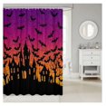thumbnail image 2 of Castle Shower Curtain Orange Purple Bathroom Shower Curtain Set for Kids Adult Black Bat Bath Curtain Theme Waterproof Curtains Room Decor 72 x 72 Inch, 2 of 7