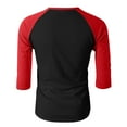 thumbnail image 5 of nerohusy 3/4 Sleeve Baseball Shirt Men Casual Stylish Raglan Sleeve Jersey Henley Tops Slim 3 Button V Neck Color Block Athletic T Shirts Black,L, 5 of 8