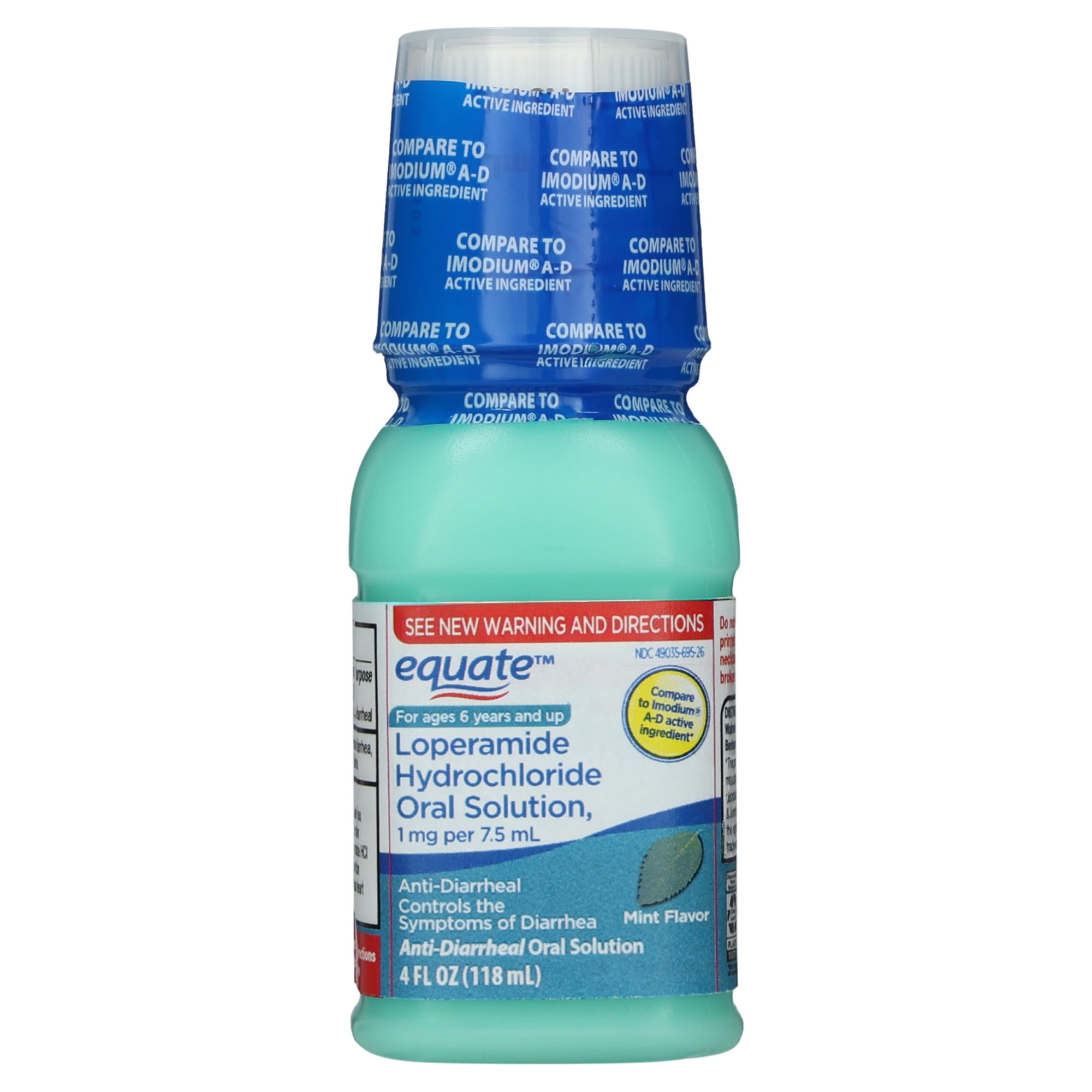 Equate Loperamide Hydrochloride Anti-Diarrheal Oral Solution, 1 mg, 4 fl oz