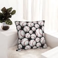 thumbnail image 5 of Wukai Cute Baseball Premium Polyester Fleece Pillow Covers with Hidden Zipper Closure,Luxuriously Soft and Durable-12"x12", 5 of 7