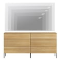 thumbnail image 6 of WAMPAT 63" W Fluted Dresser for Bedroom, Modern 6 Drawer Dresser TV Stand with Hidden Handles, Wooden Chest of Drawers Closet Clothes Storage Organizer for Bedroom, Living Room, Oak, 6 of 11