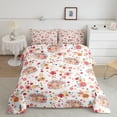 thumbnail image 2 of jejeloiu Kawaii Cherry Blossom Queen Comforter Set,Cartoon Cute Flower Bedding Sets,Wild Animal Hedgehog Bedding Comforter Set For Girls Kids,Breathable Home Decor Reversible,3pcs, 2 of 8