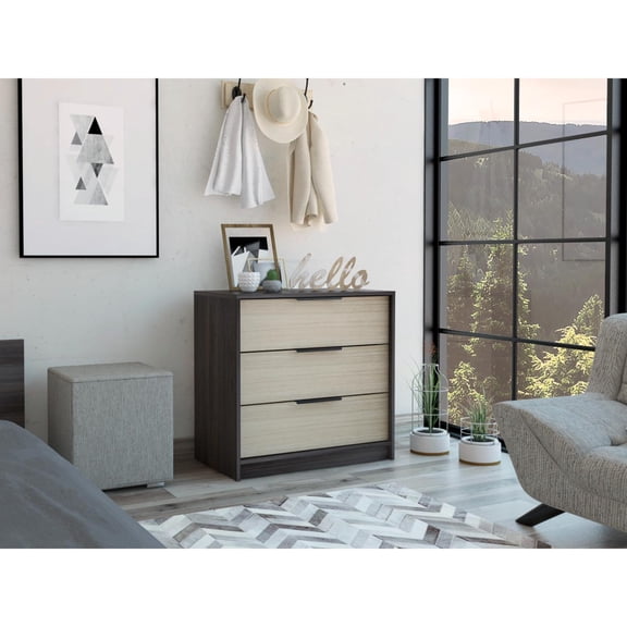 Tuhome Kaia 3 Drawers Dresser with Spacious Storage, Modern Superior Top for Décor