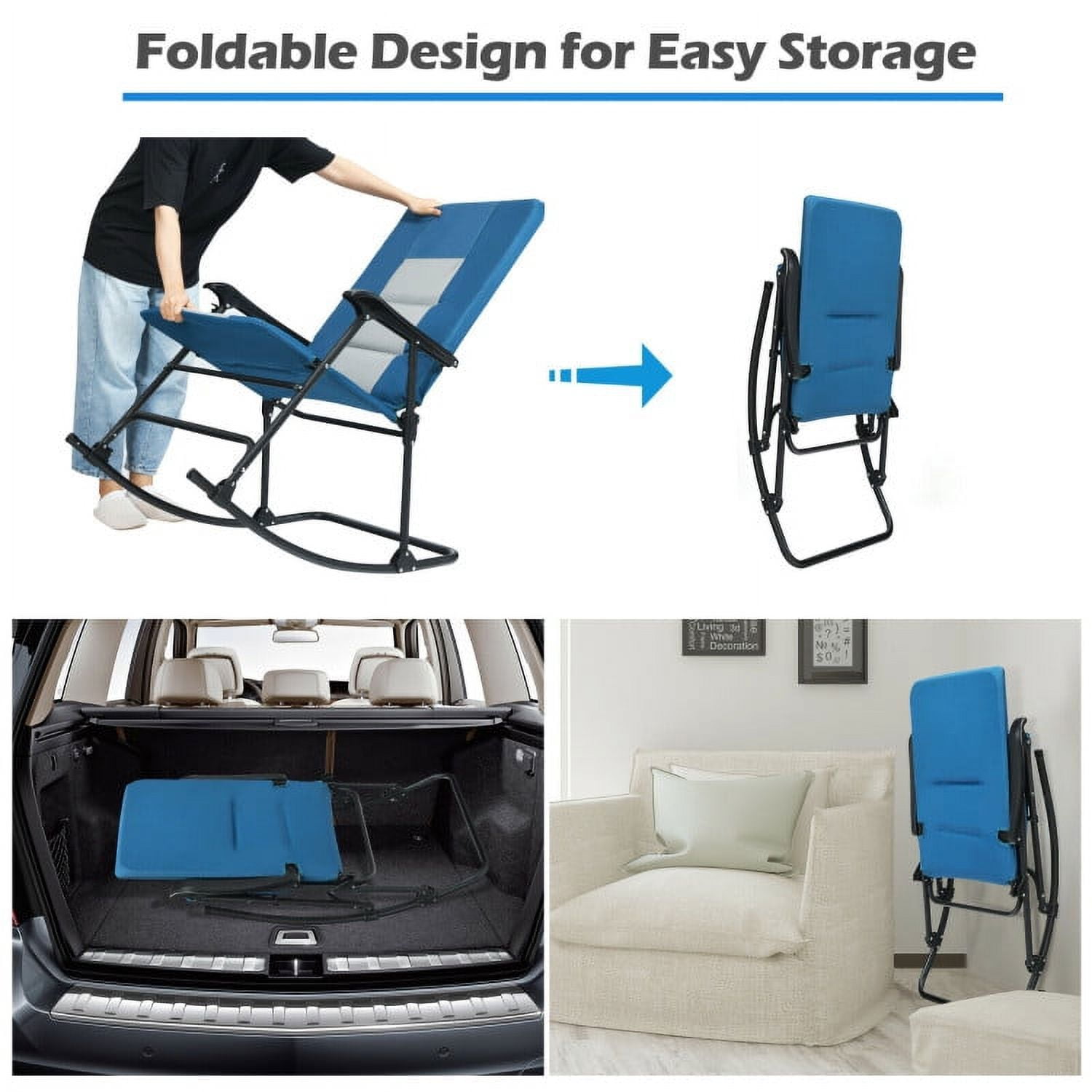 Aimee Lii Outdoor Zero Gravity Folding Lounge Rocker, Comfortable, Blue Aimee Lii Outdoor Zero Gravity Folding Lounge Rocker, Comfortable, Blue