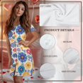 thumbnail image 5 of Yuyamidu Mandala Boho Nightgowns for Women Button Down Short Sleeve Sleep Shirts Bohemia Style Housecoat Loose Comfy Pajama Dress, 5 of 6