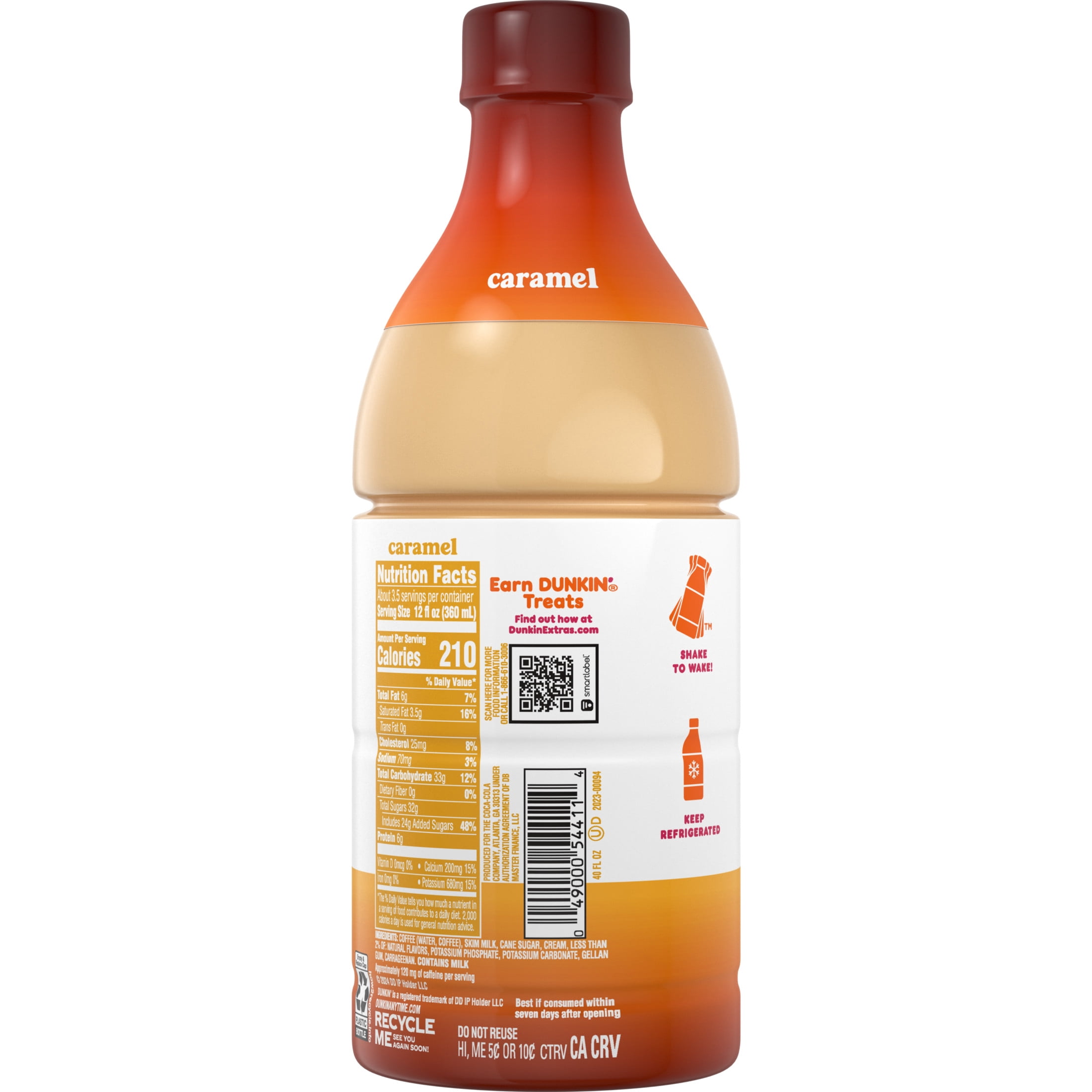 Dunkin' Caramel, Iced Bottled Coffee Drink, 40 fl oz