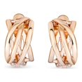 thumbnail image 2 of Bling Jewelry Womens Classic Crystal Celtic Knot Clip-On Earrings for Non-Pierced Rose Gold Plated, 2 of 5