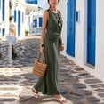 thumbnail image 7 of Women's Sleeveless Summer Maxi Dress, Elegant Ruched Cross Front Swing Wedding Guest Casual Dresses, 7 of 7