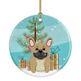 thumbnail image 1 of Merry Christmas Tree French Bulldog Cream Ceramic Ornament, 1 of 1
