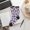 thumbnail image 6 of KLL Plaid Flamingo Print Cool Socks Men's Women's Crew Socks Funny Crazy Novelty Stockings, 6 of 7