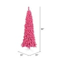thumbnail image 2 of Vickerman 7.5' Flocked Pink Pencil Fir Artificial Christmas Tree, Pink Dura-lit LED Lights, 2 of 3