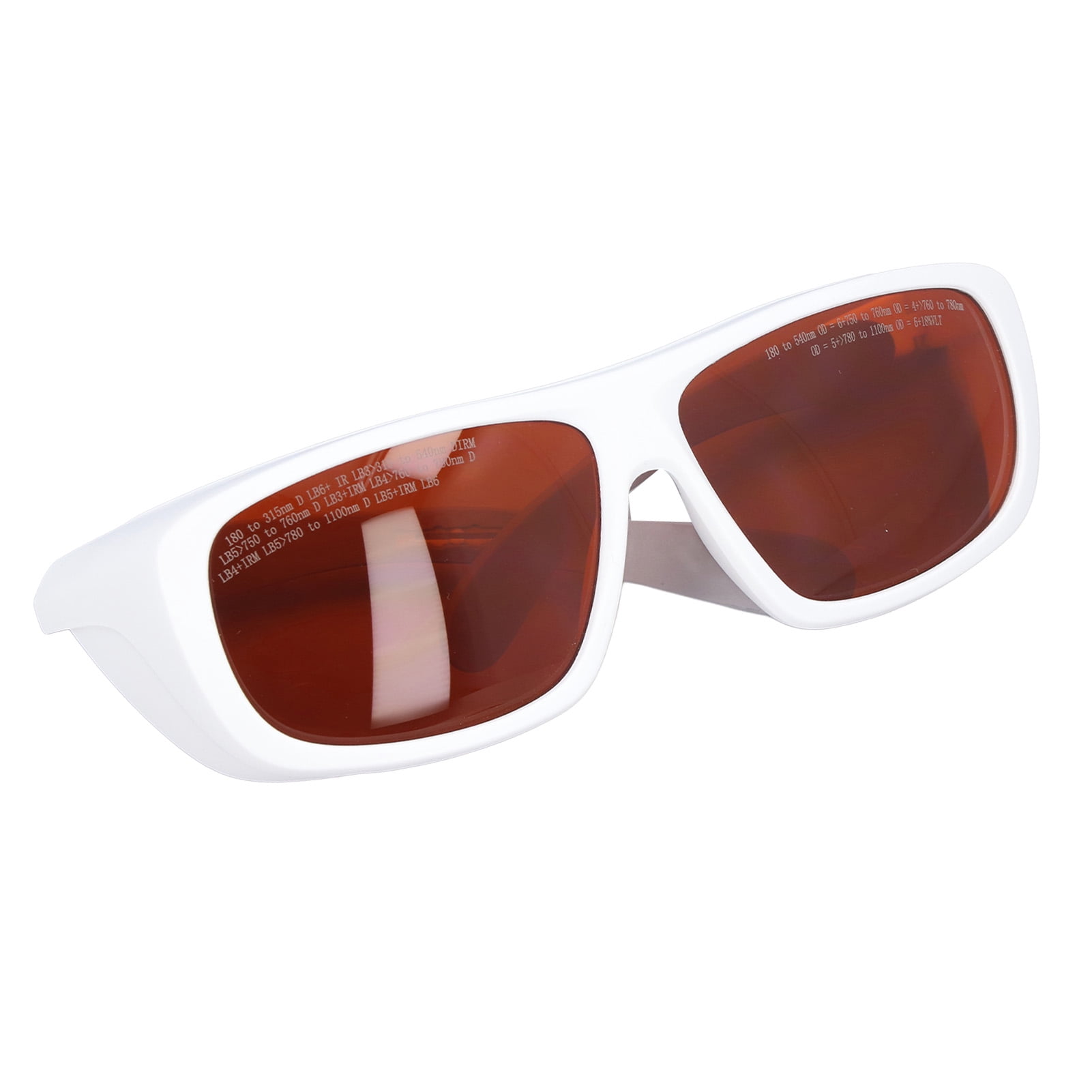 Yajisi Laser Eye Safety Glasses 180-540nm 750-1100nm Fast Light Response PC Goggles Adult White 1 Count