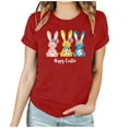 thumbnail image 3 of VBTAPA Jesus Shirts for Women Christian Cross Printed Short Sleeve T-shirts Happy Easter Rabbit Graphic Tees Daily Sales Red XXXL, 3 of 6