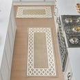 thumbnail image 3 of Washable Skid-Resistant Runner Rug, Trellis Border , Beige  and White , 26" x 45"/26" x 60", 3 of 9