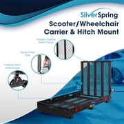 Wheelchair Scooter Carrier for Car Truck SUV, 2in Hitch, Long Ramp, 500 lb Cap, 48in x 28in Cargo Rack, Silver Spring