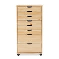 thumbnail image 1 of Linon Callie Chariot de Rangement Roulant à Huit Tiroirs en Bois Teinté Naturel, 1 of 16