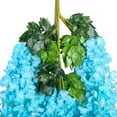 thumbnail image 4 of Sinhoon 24 Pack Artificial Wisteria Vine Ratta Fake Wisteria Hanging Garland Silk Long Hanging Bush Flowers String Home Party Wedding Decor (Blue), 4 of 7