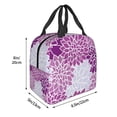 thumbnail image 5 of Reusable Lunch Bag, Insulated Lunch Bag for Women Men - Vintage Purple Flower Pattern Tote Lunch Bag, Picnic School Work Office, 5 of 9